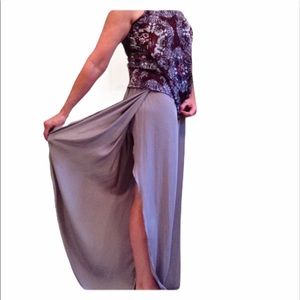 Alice & Trixie gray pull on cascade split leg ‘genie’ pants